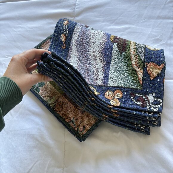 Vintage Set of 10 Coastal Nautical Beach Lighthouse Placemats Reversible 17x11 - Picture 7 of 7